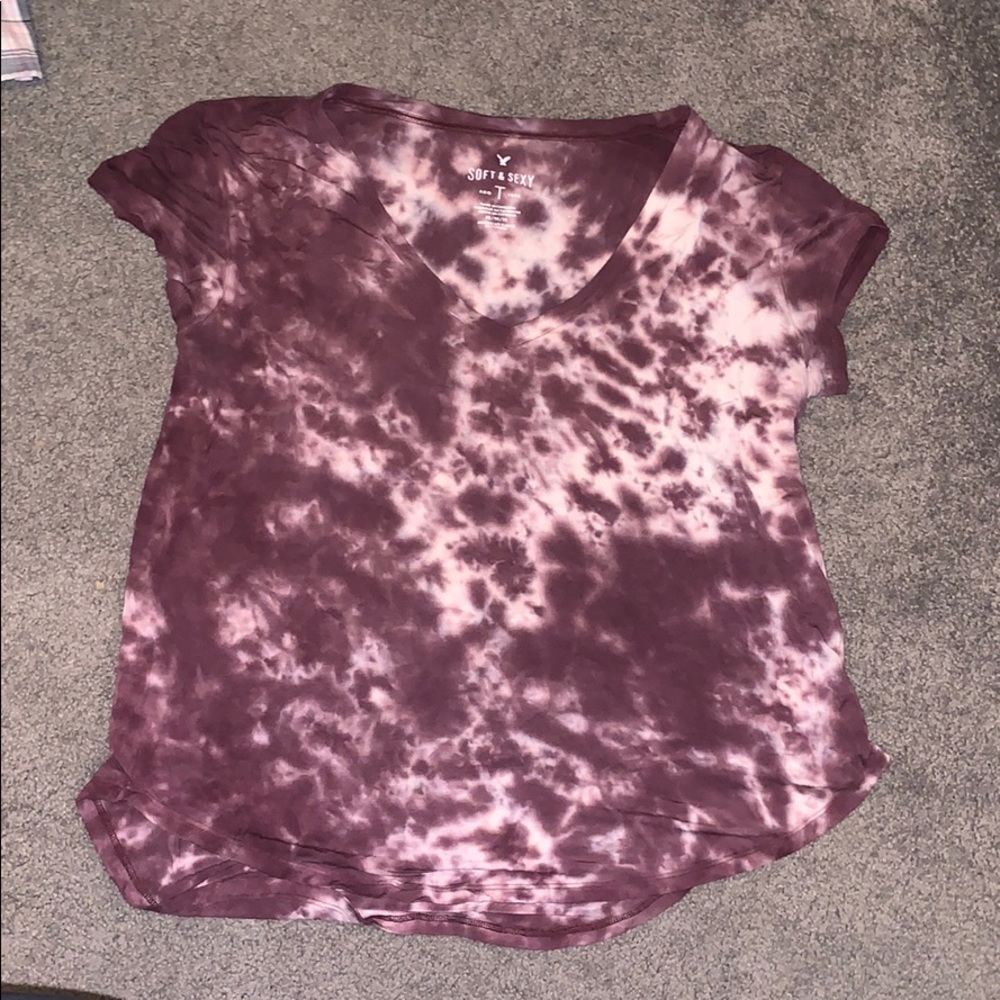American Eagle Tie Dye V Neck